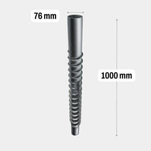 Przedłużenie pala śrubowego z gwintem HDG_76x1000x3,5_1