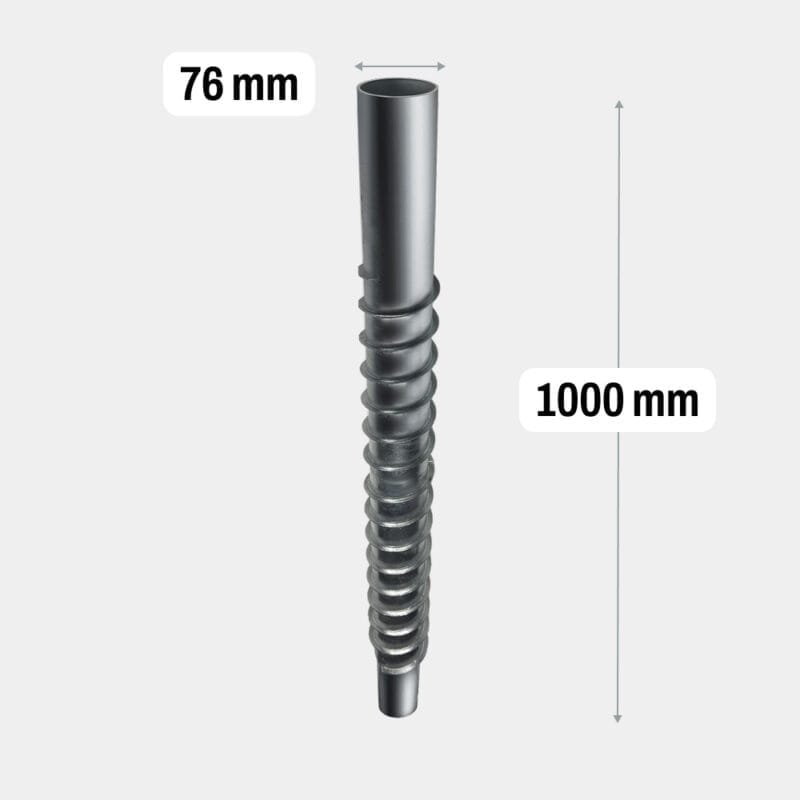 Przedłużenie pala śrubowego z gwintem HDG_76x1000x3,5_1
