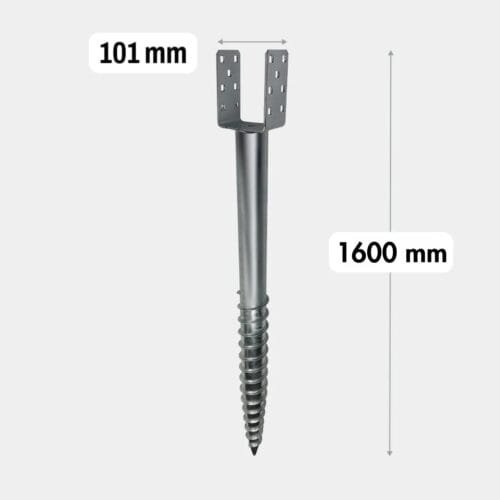 Sraigtinis polius U 76x101x1600mm, M18